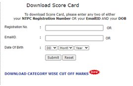 NTPC EET 2020 Score Card, NTPC EET 2020 Score Card download
