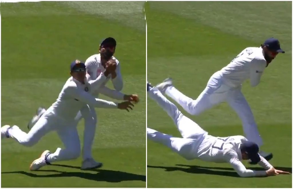 Ravindra Jadeja Shubman Gill Collision Watch Video