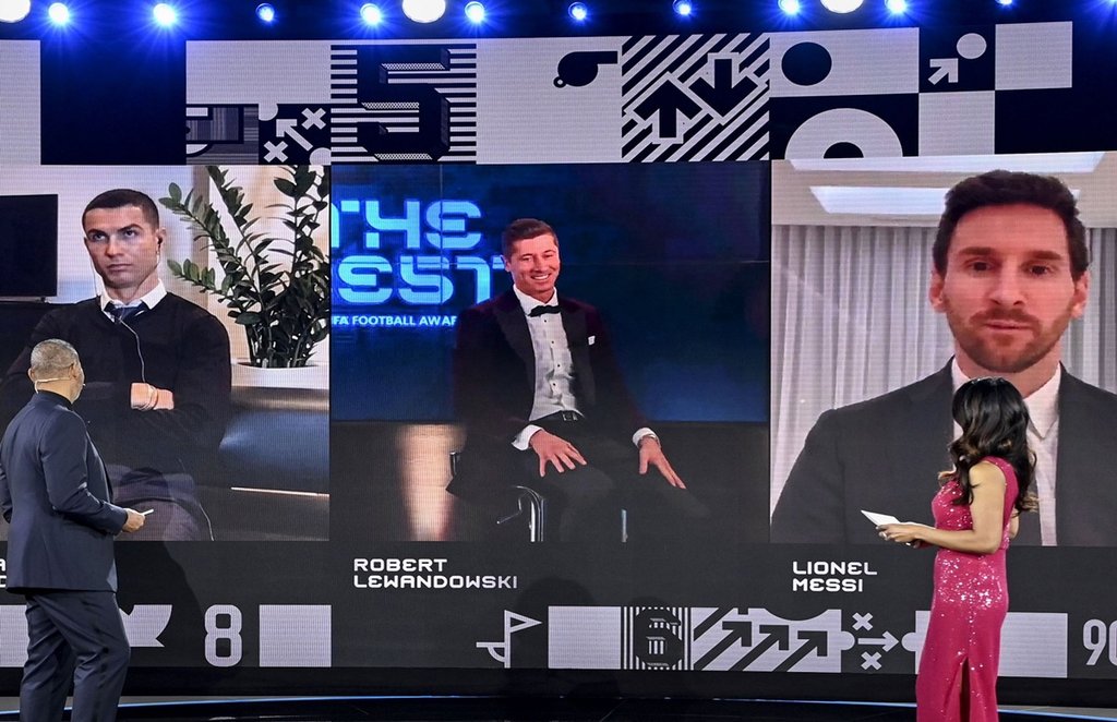 Robert Lewandowski, Lionel Messi, Cristiano Ronaldo