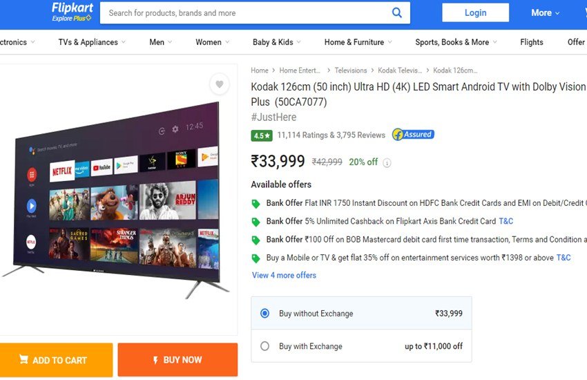 50 inch Smart TV