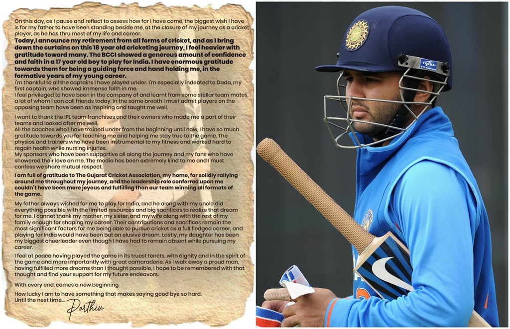 parthiv Patel retirement parthiv Patel retirement