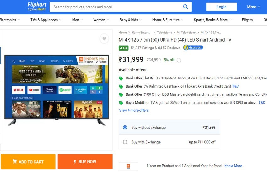 50 inch Smart TV