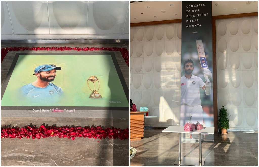 Ajinkya Rahane Cake Mumbai Aurport