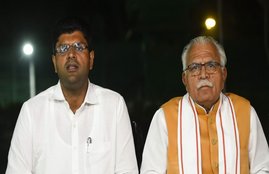 Haryana Chief Minister Manohar Lal Khattar and Deputy CM Dushyant Chautala
