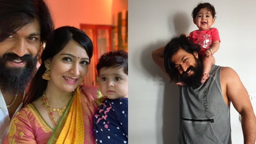 यश ने कन्नड़ एक्ट्रेस राधिका पंडित से लव मैरिज की है। दोनों के दो बच्चे हैं। (Photos: Yash Instagram)