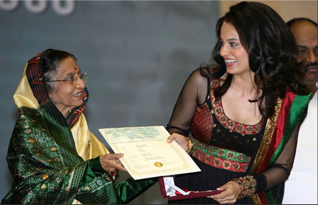 kangana ranaut, first national award of kangana ranaut, pratibha devi singh patil