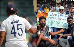 Ind vs Eng: चेन्नई में रोहित शर्मा ने जड़ा शतक, स्टेडियम में छाए रहे महेंद्र सिंह धोनी