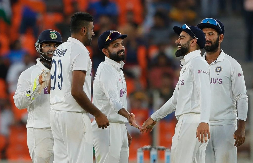 Team India Axar Patel Ashwin Rohit Virat Kohli