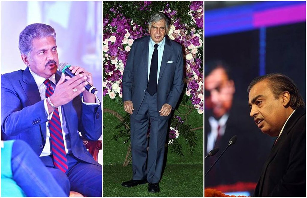 mukesh ambani, ratan tata. anand mahindra