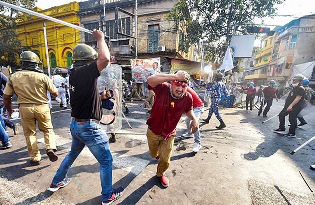 Left protest in Kolkata