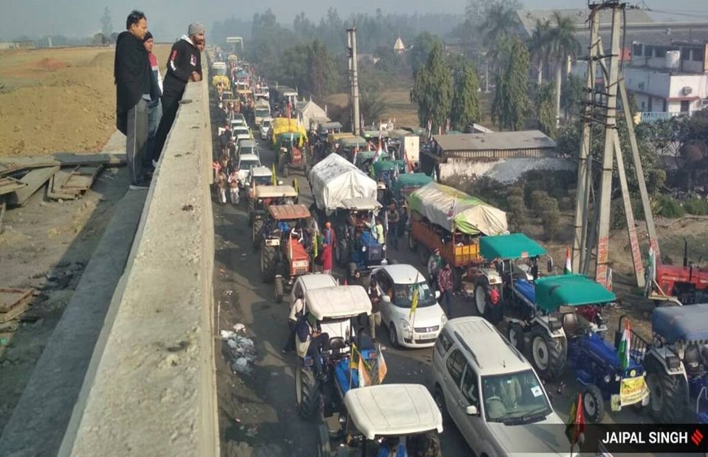 किसानों के ट्रैक्टर मार्च का एक दृश्य। फाइल फोटो। फोटो सोर्स - Indian Express, Jaipal Singh