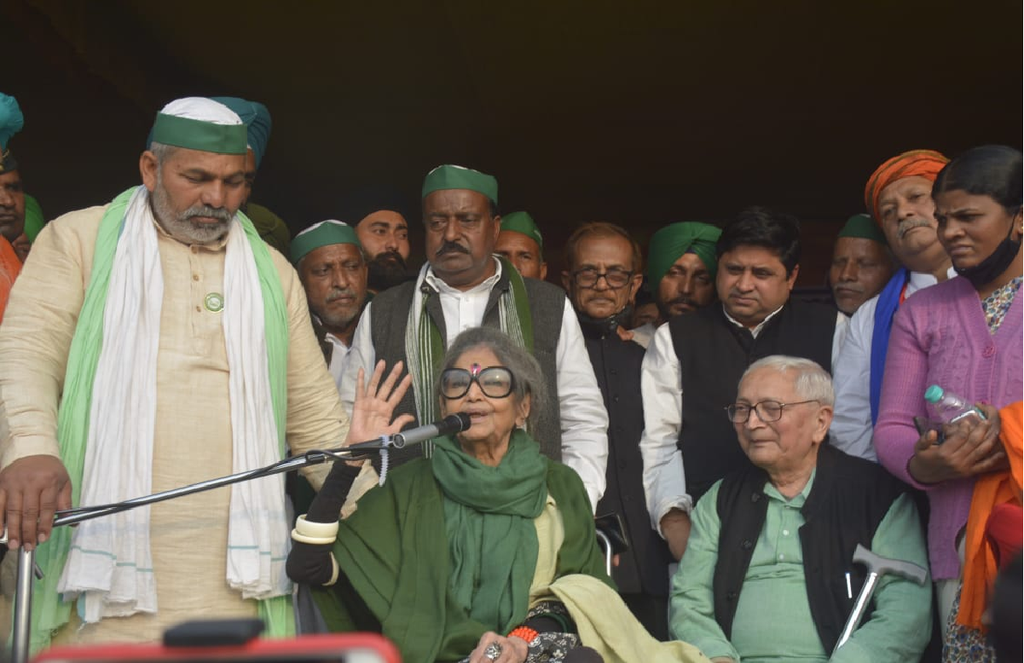 Tara Gandhi, Bapu's grand daughter, Tara Gandhi meet the armers, Farmer Protest