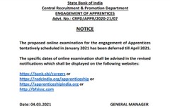 SBI Apprentice Exam 2021 Postponed,Check Fresh Details Here,State Bank of India,sbi jobs,vacancy details,