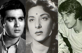 Nargis, Sunil Dutt and Sanjay Dutt