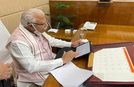 haryana, manaohar lal, cm haryana, corona, 35 k for poor patient