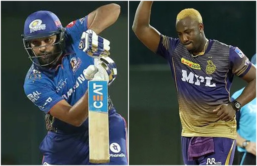 IPL 2021 Andre Russell Rohit Sharma MI vs KKR