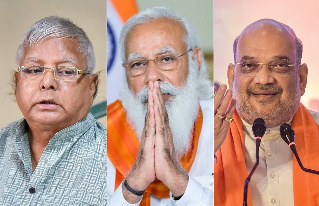 Lalu Yadav, Narendra Modi, Amit Shah