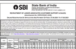 SBI Clerk 2021: स्टेट बैंक ने जारी किया 5327 पदों पर भर्ती के लिए नोटिफिकेशन, पढ़िए पूरी डिटेल्स