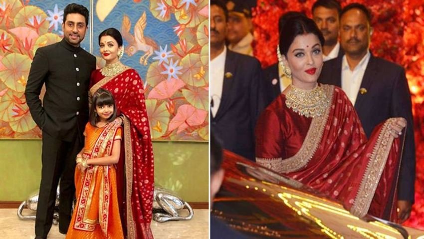 ईशा अंबानी की शादी में अभिषेक बच्चन अपनी पत्नी ऐश्वर्या राय औऱ बेटी आराध्या के साथ पहुंचे थे।