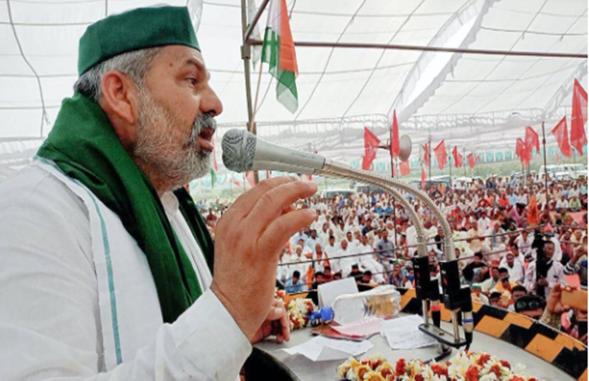rakesh tikait, farmers protest, kisan mahapanchayat