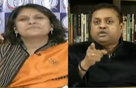aajtak, tv debate, sambit patra, sonia gandhi, supriya srinet