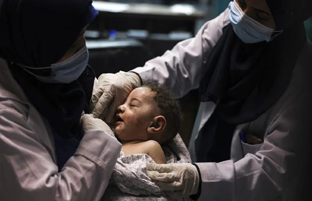 Israeli air strikes, Gaza City, Palestinian Territories, Gaza hospital, baby boy Omar
