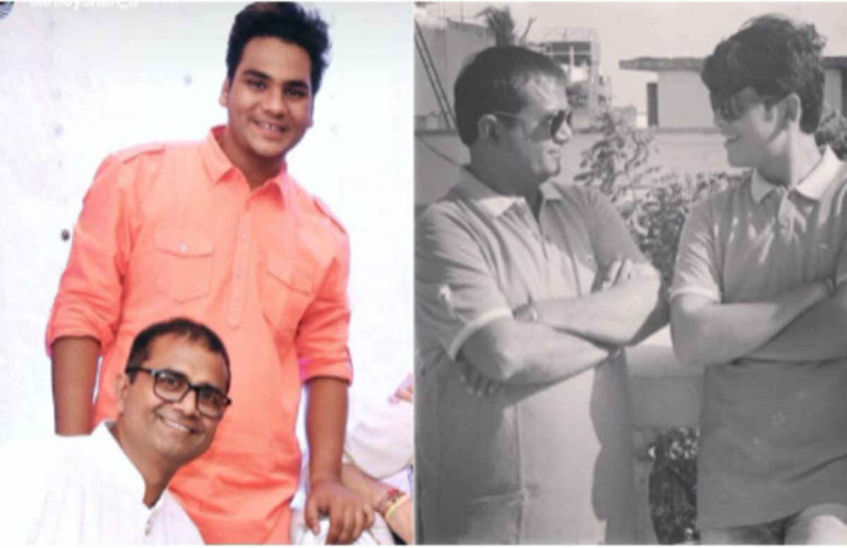 भव्या गांधी और समय शाह विनोद गाँधी के साथ ((Photo: Samay, Bhavya/Instagram))