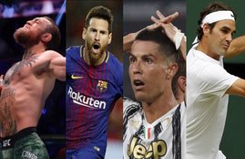 Conor McGregor, Lionel Messi, Cristiano Ronaldo, Roger Federer