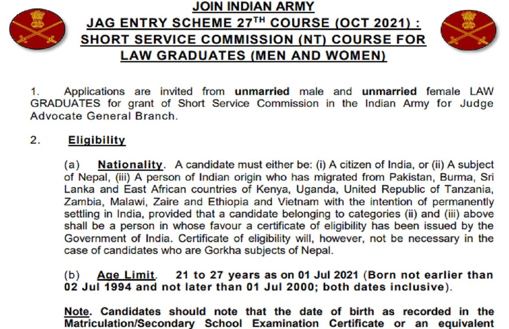 Indian army notification, Indian army new notification, Indian army job, latest Indian army job
