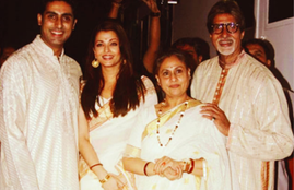 Jaya Bachchan, Aishwarya Rai, Abhishek Bachchan, Amitabh Bachchan
