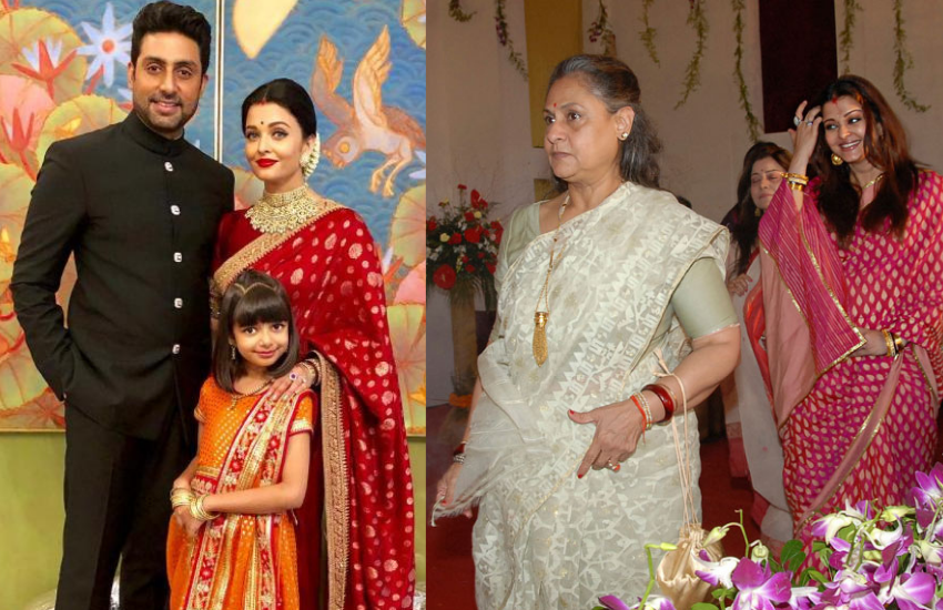 Jaya Bachchan, Aishwarya Rai, Abhishek Bachchan, Amitabh Bachchan