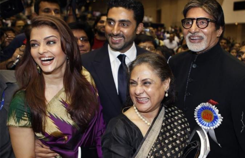 Jaya Bachchan, Aishwarya Rai, Abhishek Bachchan, Amitabh Bachchan