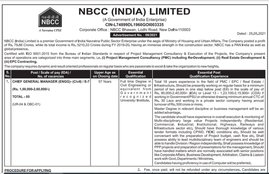 NBCC, NBCC Recruitment, NBCC Notification, NBCC General Manager, General Manager Vacancy,