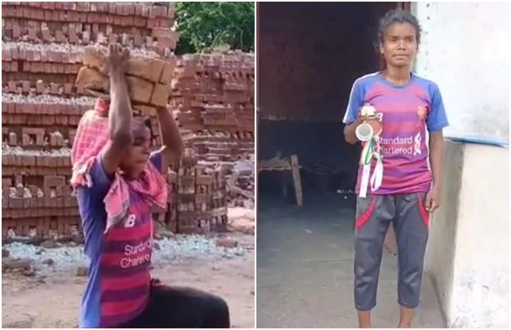 Sangeeta soren, sangeeta soren football, jharkhand football sangeeta soren, india wom ens football jharkhand, sangeeta soren football brick kiln,sangeeta soren football news, jansatta