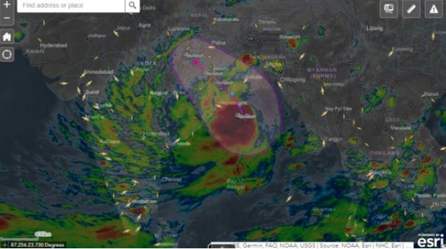 Esri India का जीआईएस मैप।