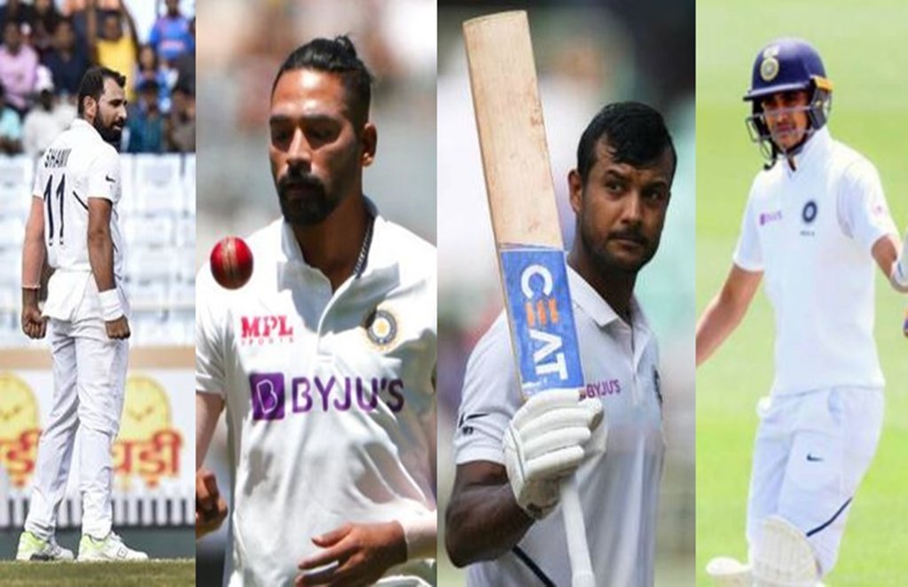 Mohammed Shami, Siraj, Mohammed Siraj, Shubman Gill, Mayank Agarwal