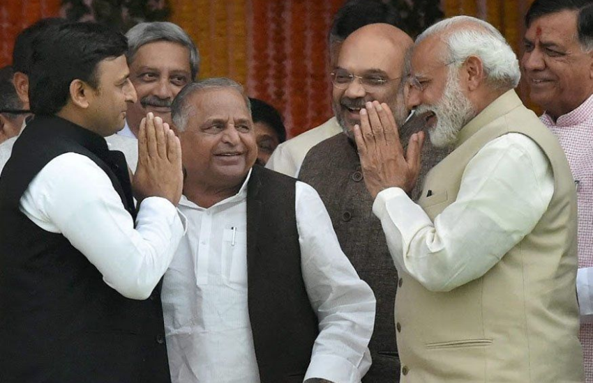 Akhilesh Yadav, Narendra Modi, Yogi Adityanath