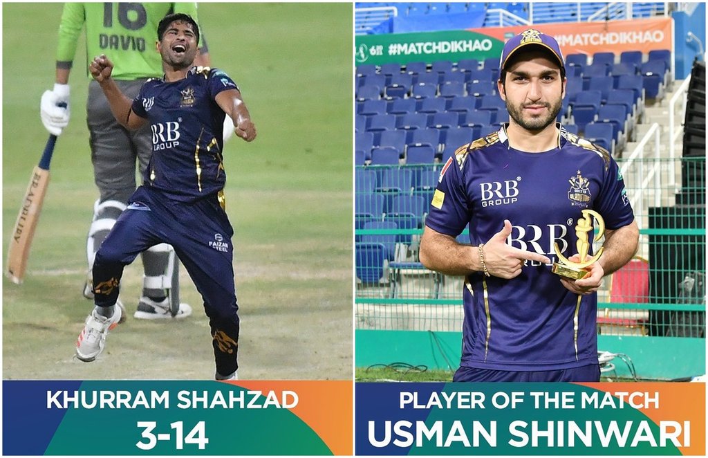 PSL 6 QTG vs LHQ Usman Shinwari Khurram Shahzad Sarfaraz Ahmed Quetta Gladiators vs Lahore Qalandars