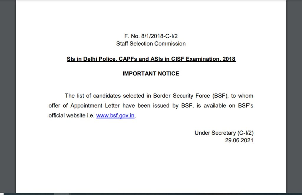 SSC Delhi Police SI, CAPF ASI Exam Result: एसएससी ने जारी किए इन कैंडिडेट्स के नियुक्ति पत्र, ये है डाउनलोड करने का लिंक