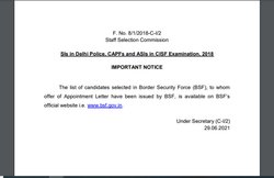 SSC Delhi Police SI, CAPF ASI Exam Result: एसएससी ने जारी किए इन कैंडिडेट्स के नियुक्ति पत्र, ये है डाउनलोड करने का लिंक