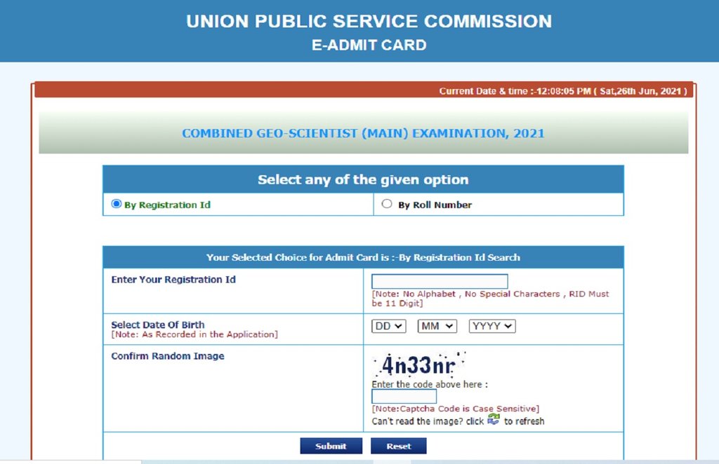 UPSC Geo Scientist Mains Admit Card 2021, UPSC Geo Scientist Admit Card, upsc admit card
