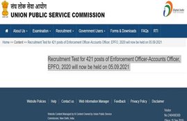 UPSC, UPSC EPFO, UPSC EPFO Exam Date, UPSC EPFO 421 Post