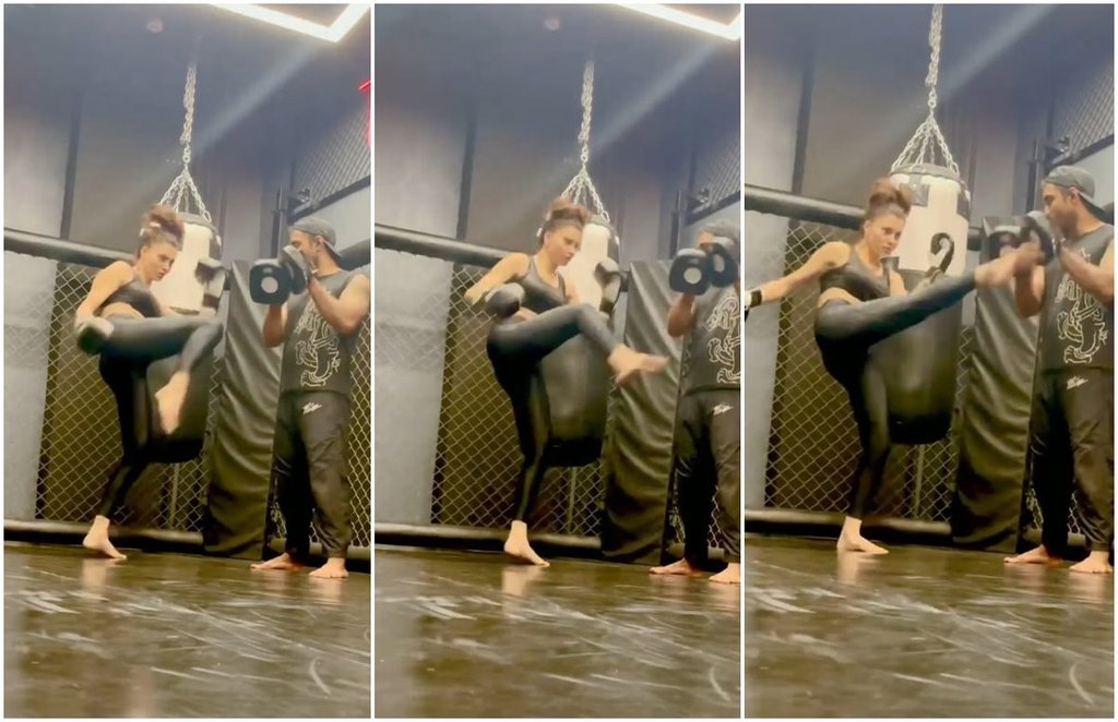Urvashi Rautela Instagram Video Kick Power Boxing Ring Urvashi Rautela Instagram Video Kick Power Boxing Ring