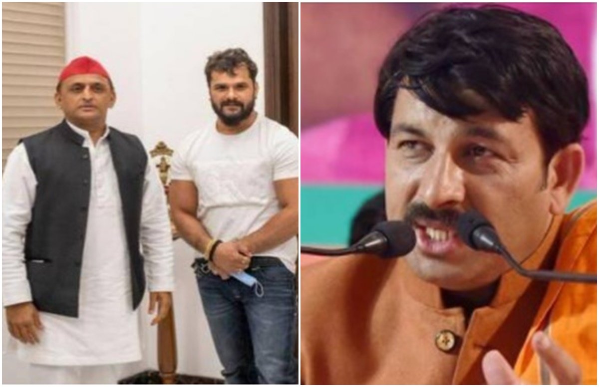 akhilesh yadav, khesari lal yadav, manoj tiwari