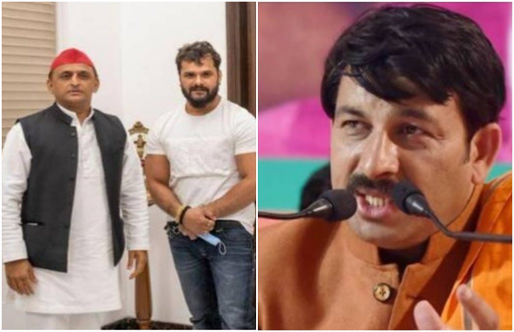 akhilesh yadav, khesari lal yadav, manoj tiwari