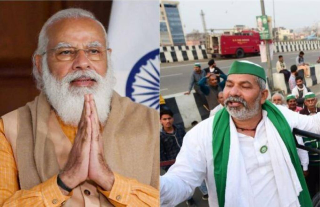 rakesh tikait, narendra modi, farmers protest