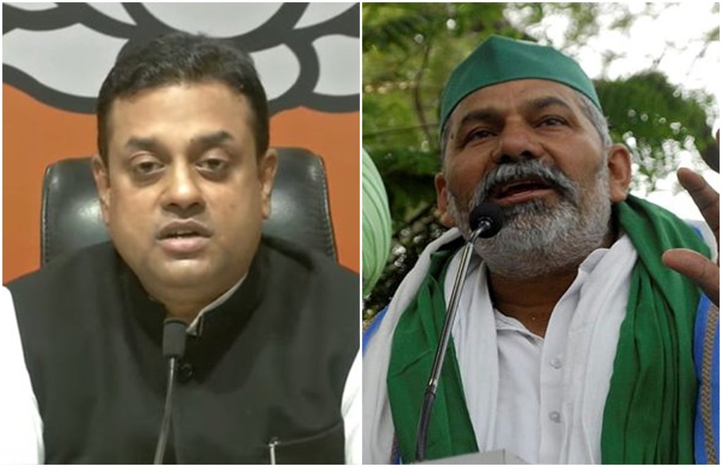 sambit patra, rakesh tikait sambit patra, rakesh tikait