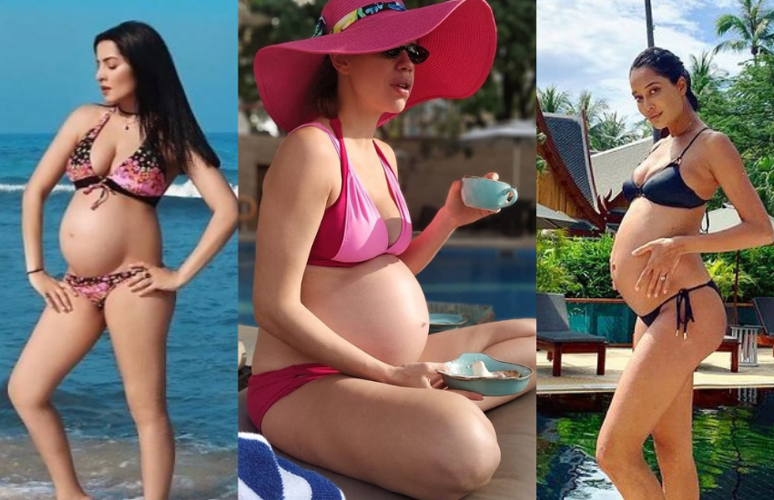 Actresses Baby Bump Flaunt: प्रेग्नेंसी के दौरान बेबी बंप दिखाना एक फैशन बन चुका है। बेबी बंप दिखाने का फैशन ट्रेंड अब एक कदम आगे बढ़ गया है। बॉलीवुड की कई एक्ट्रेसेस ने बेबी बंप को दिखाने के लिए फोटोशूट कराते हुए बिकनी पहन कर बोल्डनेस की सारी ही हदें पार कर दी थीं। आइए देंखें कि फुल प्रेग्नेंसी के दौरान किन-किन एक्ट्रेसेस ने बिकनी पहन कर बेबी बंप शूट कराया।