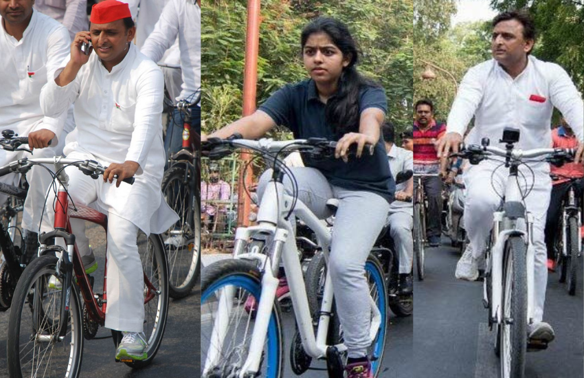 खिलेश यादव ने वर्ल्ड एन्वायरन्मेंट डे अपने मुख्यमंत्री कार्यकाल में जब साइकिल से घूमने निकले थे तो उनके साथ उनका पूरा परिवार भी था। परिवार और अखिलेश जिस साइकिल पर सवार थे वह साइकिल BMW की क्रूज थी। उनके सिक्यूरिटी गार्ड्स फ्रेंच कंपनी डेकाथ्लॉन की बीट्विन साइकिल पर सवार थे।(<a href="https://www.jansatta.com/photos/lifestyle-gallery/when-akhilesh-yadav-had-cut-the-ticket-of-mulayam-singh-yadav-second-wife-sadhna-gupta-daughter-in-law-aparna/1758803/ ">मुलायम सिंह यादव की दूसरी पत्नी साधना गुप्ता की बहू अपर्णा का जब अखिलेश यादव ने काट दिया था टिकट, फिर ऐसे मिला मौका </a> )