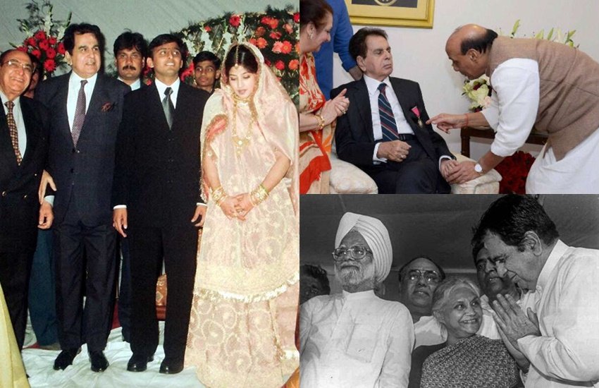 Dilip Kumar Lifestory: दिलीप कुमार का नाम बॉलीवुड के सबसे उम्दा एक्टर के तौर पर दर्ज है। अमिताभ बच्चन (Amitabh Bachchan) से राजेश खन्ना (Rajesh Khanna) जैसे बड़े सुपरस्टार्स भी दिलीप कुमार को अपना गुरु मानते थे।  दिलीप कुमार इतनी बड़ी शख्सियत थे कि देश के तमाम दिग्गज राजनेता भी उनके साथ नजर आए। देखें ऐसी ही कुछ तस्वीरें: 